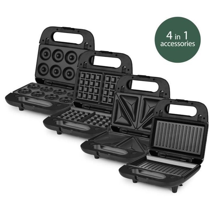 Appareil a croque-monsieur 4 en 1 WEASY - JOY600 - 4 plaques interchangeables - Revetement anti-adhésif - 750W