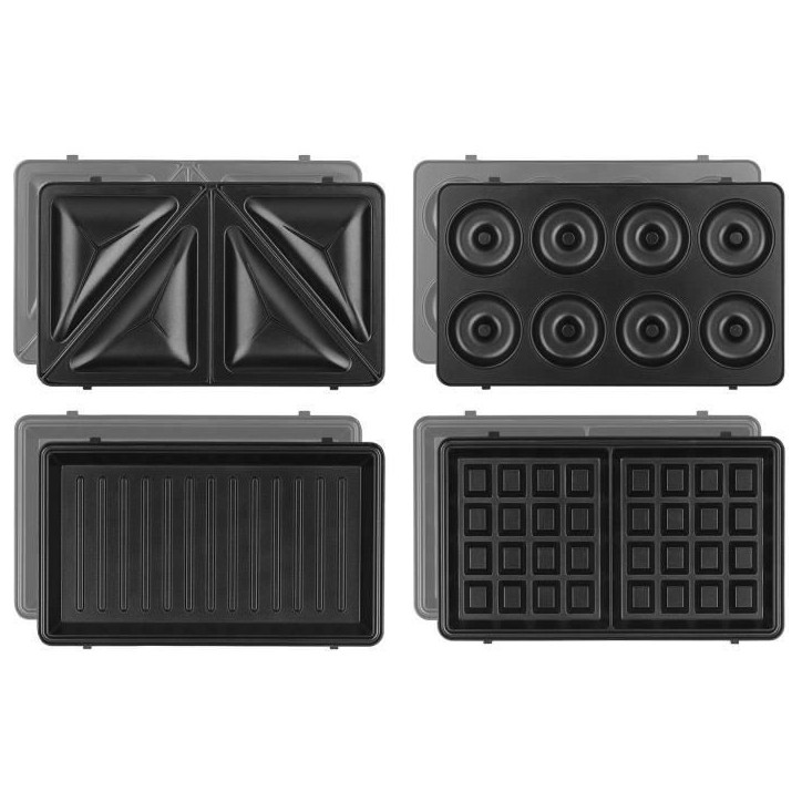 Appareil a croque-monsieur 4 en 1 WEASY - JOY600 - 4 plaques interchangeables - Revetement anti-adhésif - 750W