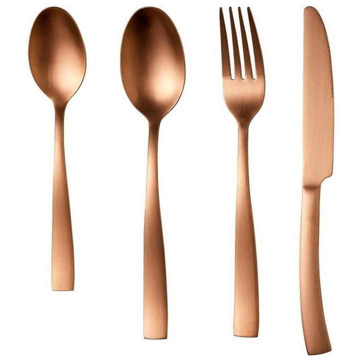 Ménageres - ARTHUR MARTIN - AM0056 - 24 pieces - Acier inoxydable - Finition cuivre Ménageres - ARTHUR MARTIN - AM0056 - 24 pieces - Acier inoxydable - Finition cuivre
