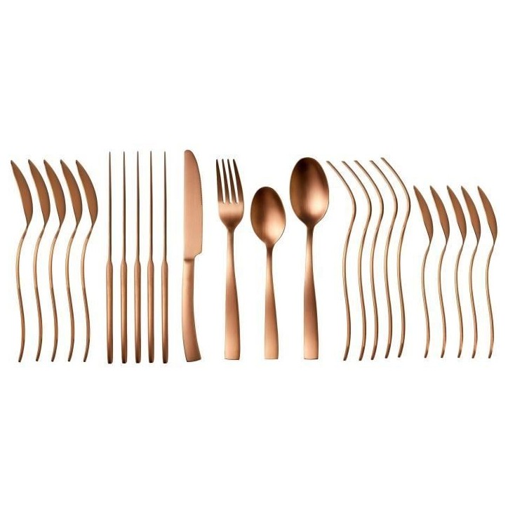 Ménageres - ARTHUR MARTIN - AM0056 - 24 pieces - Acier inoxydable - Finition cuivre Ménageres - ARTHUR MARTIN - AM0056 - 24 pieces - Acier inoxydable - Finition cuivre