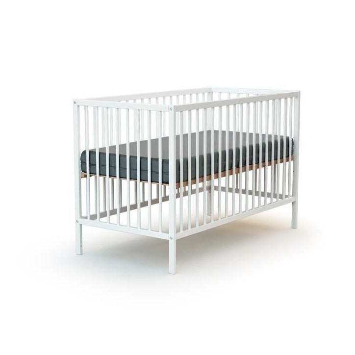 Lit bébé - 60 x 120 cm - WEBABY - ONE - Blanc