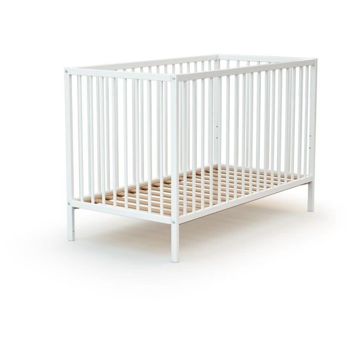 Lit bébé - 60 x 120 cm - WEBABY - ONE - Blanc