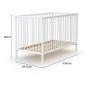 Lit bébé - 60 x 120 cm - WEBABY - ONE - Blanc