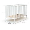 Lit bébé - 60 x 120 cm - WEBABY - ONE - Blanc