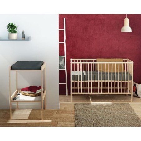 Lit bébé - 60 x 120 cm - WEBABY - ONE - Hetre brut