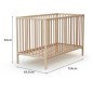 Lit bébé - 60 x 120 cm - WEBABY - ONE - Hetre brut