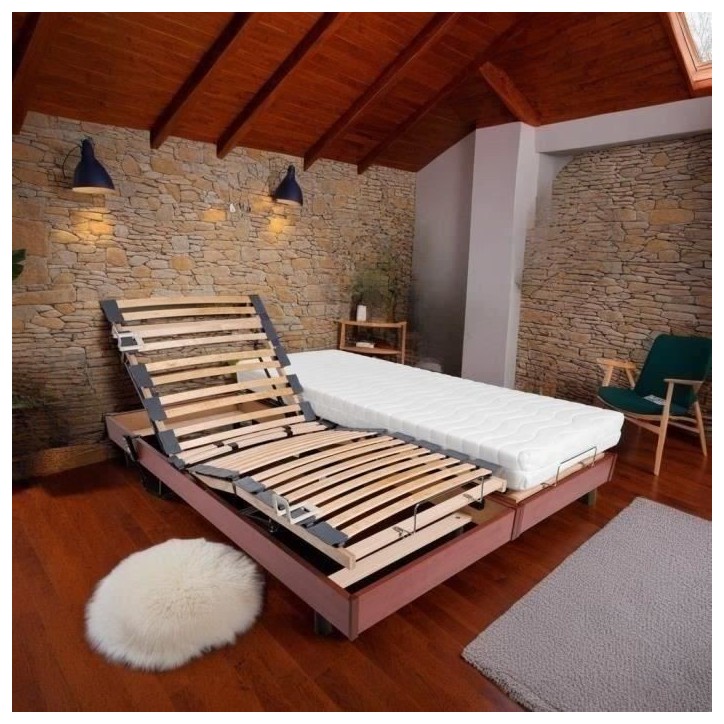 Ensemble relaxation matelas + sommiers électriques 2x90x200 - Mousse - Ferme - TALCA Fabrication française Ensemble relaxation matelas + sommiers électriques 2x90x200 - Mousse - Ferme - TALCA Fabrication française