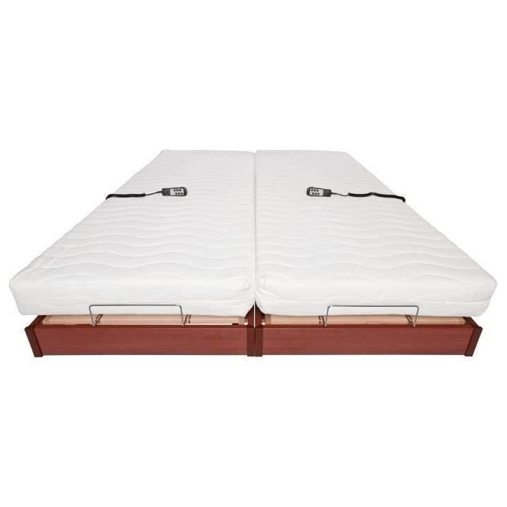 Ensemble relaxation matelas + sommiers électriques 2x90x200 - Mousse - Ferme - TALCA Fabrication française Ensemble relaxation matelas + sommiers électriques 2x90x200 - Mousse - Ferme - TALCA Fabrication française