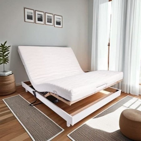 Ensemble relaxation matelas + sommier électrique 140x190 - Mousse - F