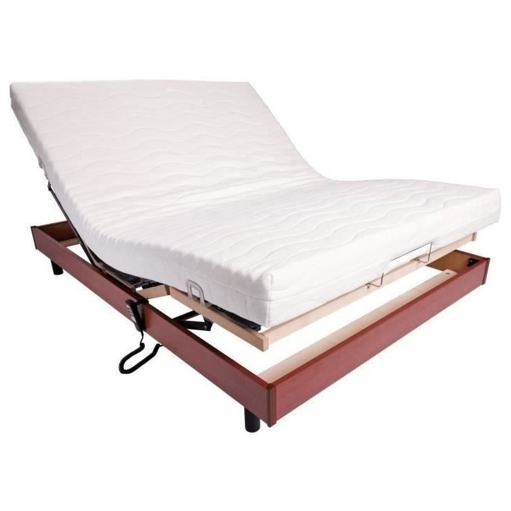 Ensemble relaxation matelas + sommier électrique 140x190 - Mousse - Ferme - TALCA Fabrication française