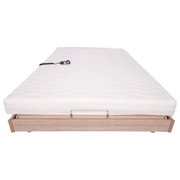 Ensemble relaxation matelas + sommier électrique 140x190cm - Mousse - Ferme - TALCA Fabrication française Ensemble relaxation matelas + sommier électrique 140x190cm - Mousse - Ferme - TALCA Fabrication française
