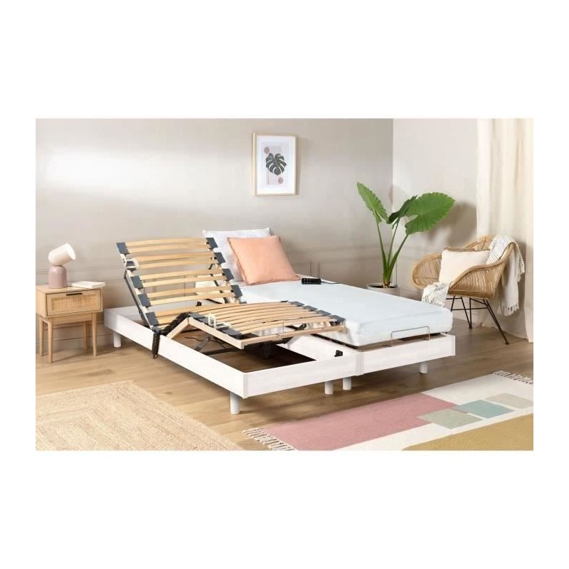 Ensemble relaxation matelas + sommiers électriques 2x80x200 - Mousse Ensemble relaxation matelas + sommiers électriques 2x80x200 - Mousse