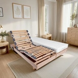 Ensemble relaxation matelas + sommiers électriques 2x90x200 - Mousse