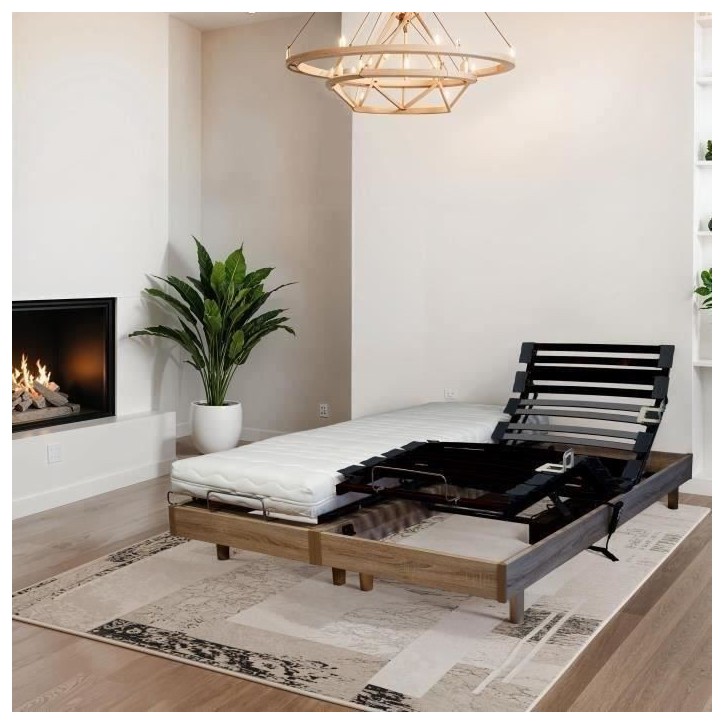 Ensemble relaxation Matelas + sommier 2x80x200cm MERIDA - Chene clair - 14cm - Ferme Ensemble relaxation Matelas + sommier 2x80x200cm MERIDA - Chene clair - 14cm - Ferme