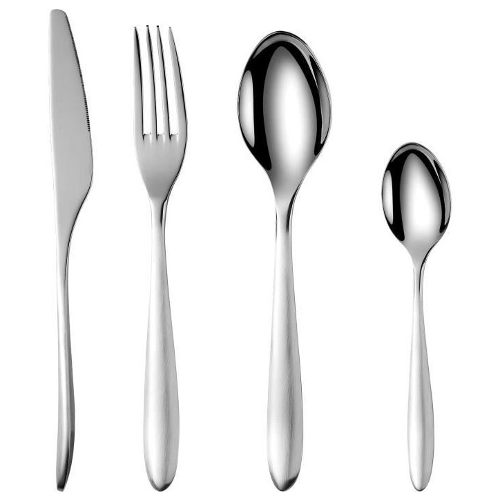 Ménageres - ARTHUR MARTIN - AM0211 - 24 pieces - Acier inoxydable - Finition miroir poli
