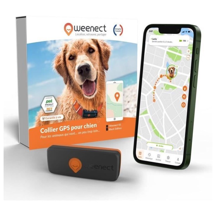 Traceur GPS pour Chien - Weenect XS (Black Edition 2023)