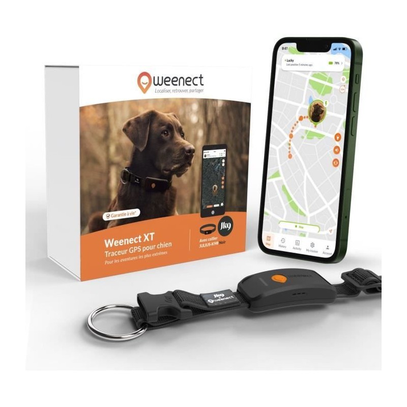 Collier GPS pour chien - WEENECT Chien XT - Antenne XL - Etanche - Col Collier GPS pour chien - WEENECT Chien XT - Antenne XL - Etanche - Col