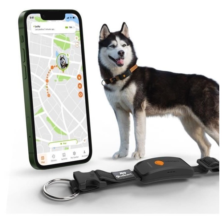 Collier GPS pour chien - WEENECT Chien XT - Antenne XL - Etanche - Collier Julius-K9 - Fonctionne avec abonnement - Noir