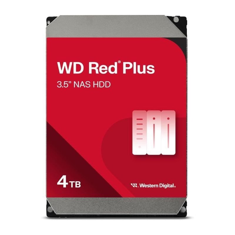 Disque dur Interne - WESTERN DIGITAL - Red Plus - 4To - 3.5 - Dédié Disque dur Interne - WESTERN DIGITAL - Red Plus - 4To - 3.5 - Dédié