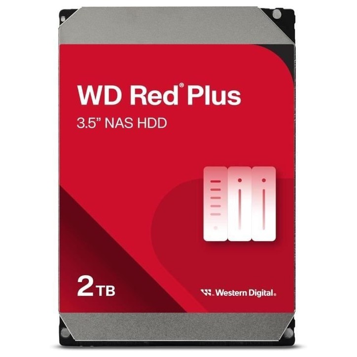 Disque dur Interne - WESTERN DIGITAL - Red Plus - 2To - 3.5 - Dédié NAS - 5400 RPM Class - SATA 6 GB/s (WD20EFPX) Disque dur Interne - WESTERN DIGITAL - Red Plus - 2To - 3.5 - Dédié NAS - 5400 RPM Class - SATA 6 GB/s (WD20EFPX)