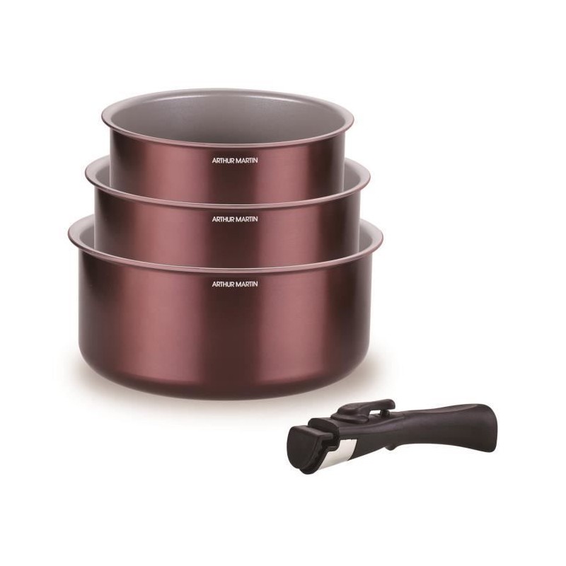 Set de 3 casseroles - ARTHUR MARTIN - AM1088 - Tout feux dont inductio