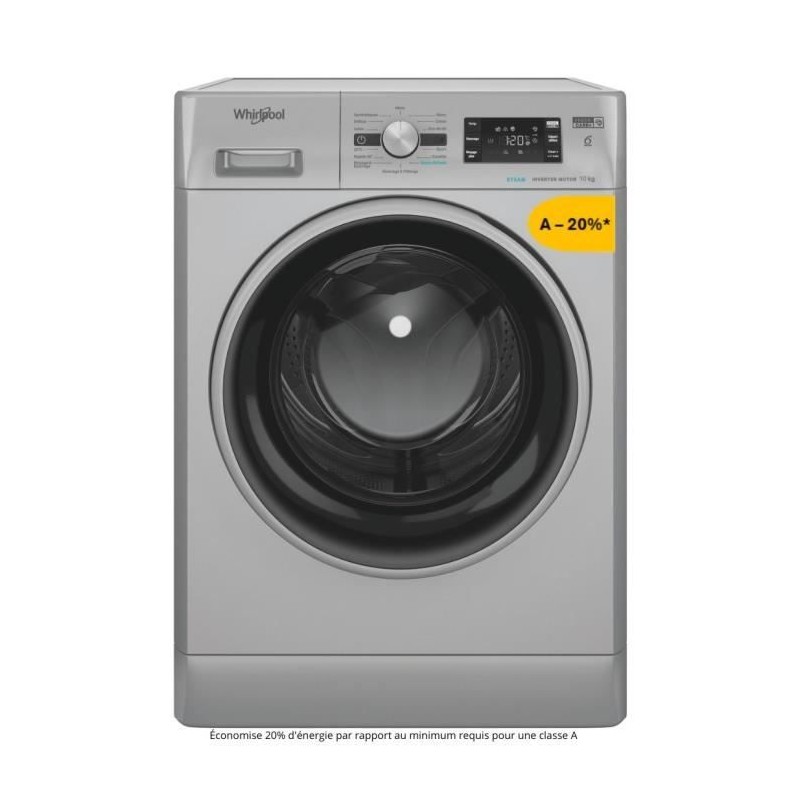 Lave-linge hublot WHIRLPOOL FFBP10489SBSVFR - 10 kg - Induction - L60c Lave-linge hublot WHIRLPOOL FFBP10489SBSVFR - 10 kg - Induction - L60c