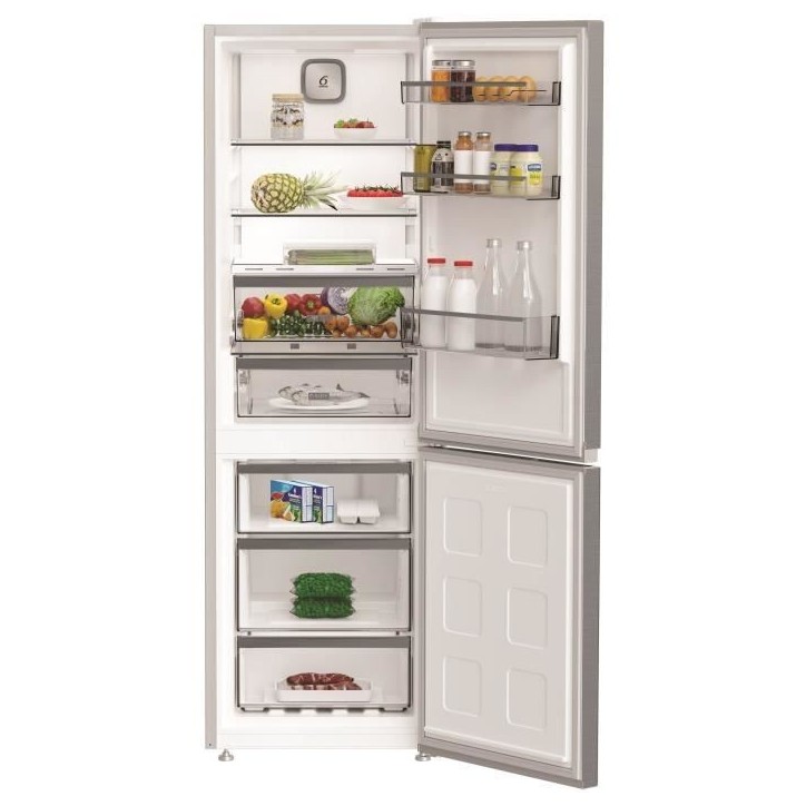 Réfrigérateur combiné - WHIRLPOOL - WHK26363XP6E - 2 portes - 316 L - Classe C - 59,5 x 66,3 x 203,5 cm - Inox