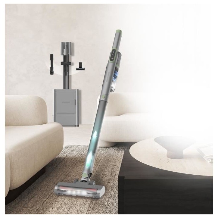 Aspirateur Balai avec base de vidange - ARTHUR MARTIN - AMAB148 – 200 W – 40 min d'autonomie – 80 AW - Gris