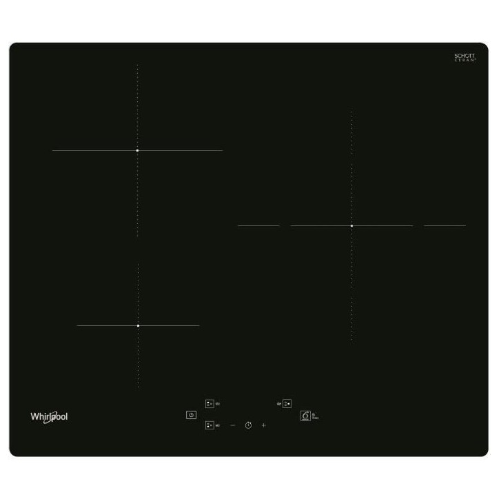 Table de cuisson a induction - WHIRLPOOL - WSQ1160NE - 3 feux - 60 cm - Noir Table de cuisson a induction - WHIRLPOOL - WSQ1160NE - 3 feux - 60 cm - Noir