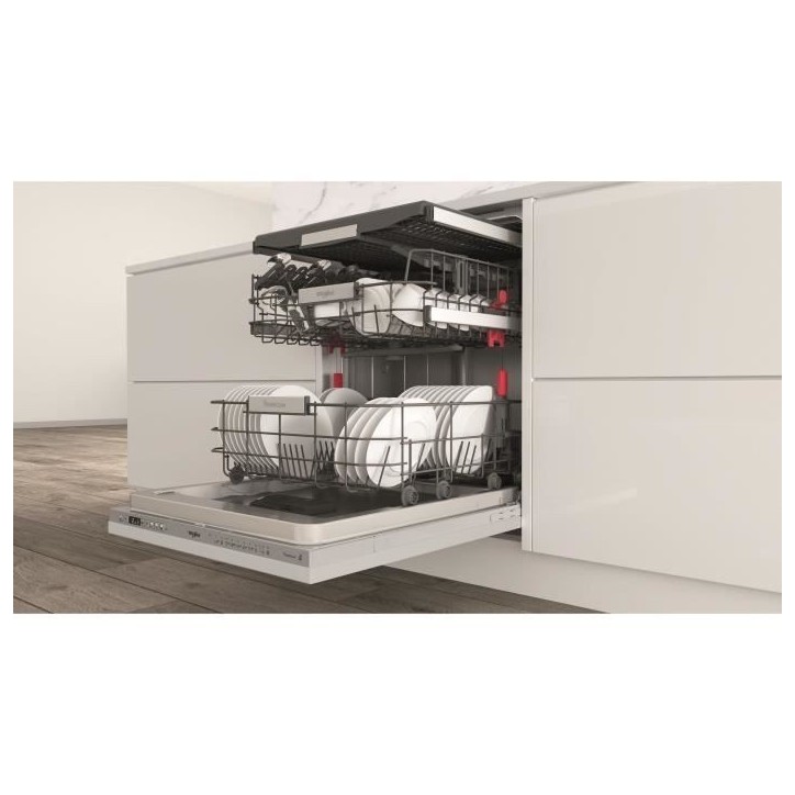 Lave-vaisselle tout encastrable WHIRLPOOL WKCIO3T133PFE 6eme Sens - 14 couverts - Induction - 43 dB - tiroir a couverts
