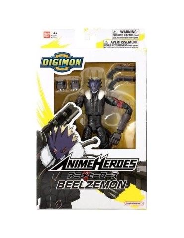 Figurine Anime Heroes Digimon Beelzemon 17 cm - BANDAI - Pistolets Berenjena - Enfant 4+ ans