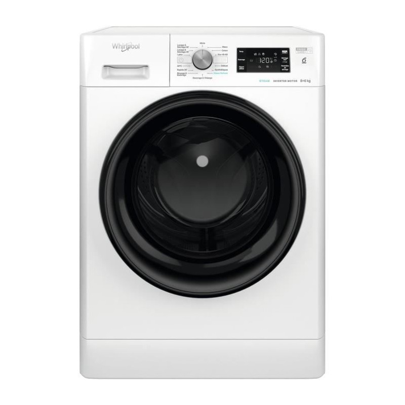 Lave-linge séchant WHIRLPOOL PFFWDB864349BVFR - 8 / 6 kg - Induction Lave-linge séchant WHIRLPOOL PFFWDB864349BVFR - 8 / 6 kg - Induction