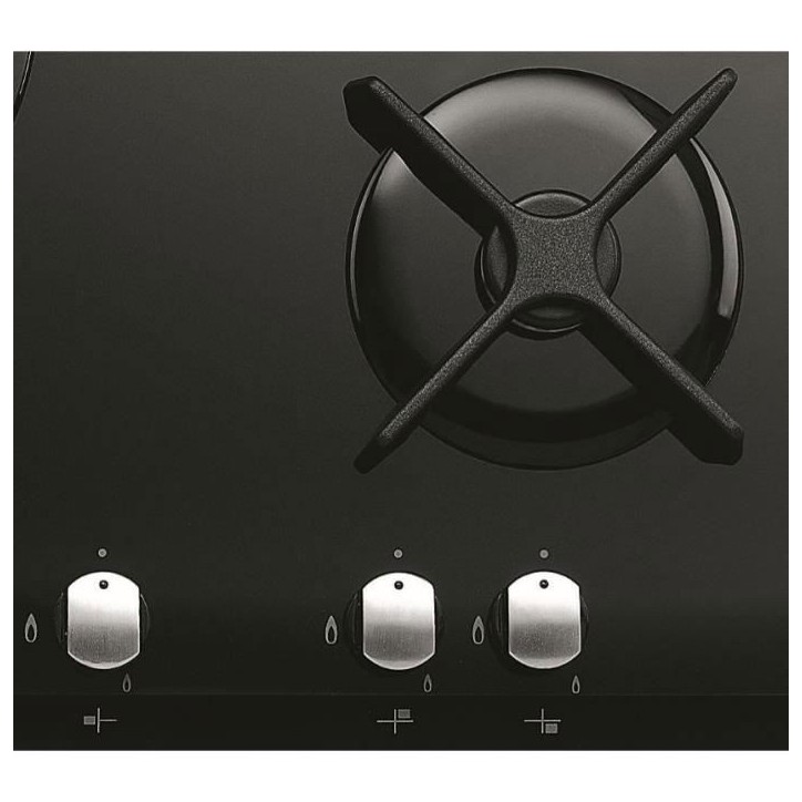 Table de cuisson Gaz - WHIRLPOOL AKT404NB - 3 foyers - 6350W - L59 x P51cm - Noir