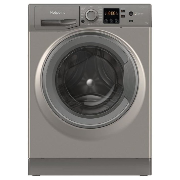 Lave-linge hubot HOTPOINT NSWM946GGFR - 9 kg - Induction - L60cm - 1400 trs/min - Graphite