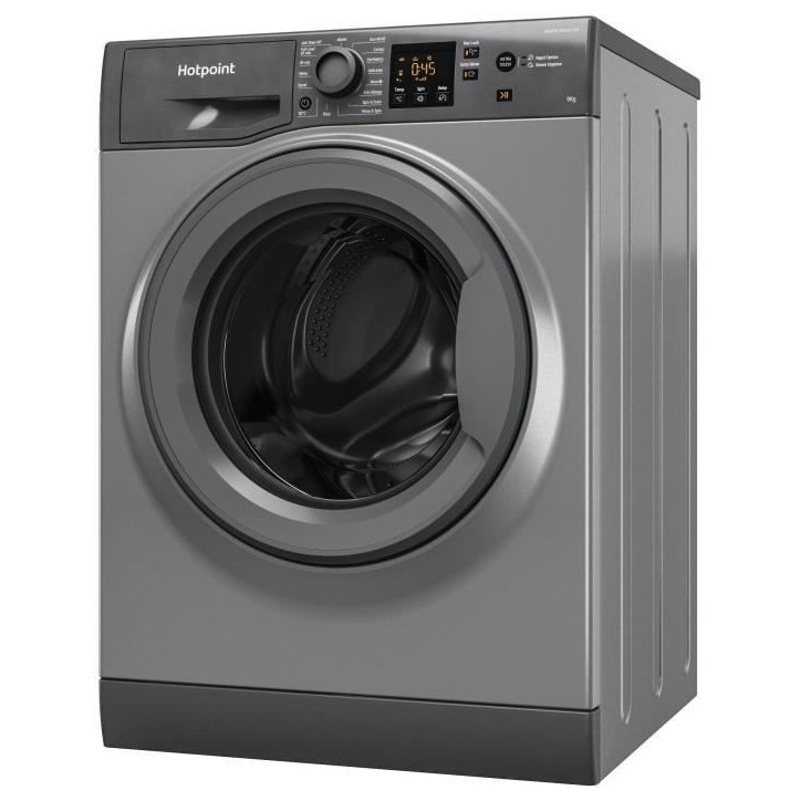 Lave-linge hubot HOTPOINT NSWM946GGFR - 9 kg - Induction - L60cm - 1400 trs/min - Graphite