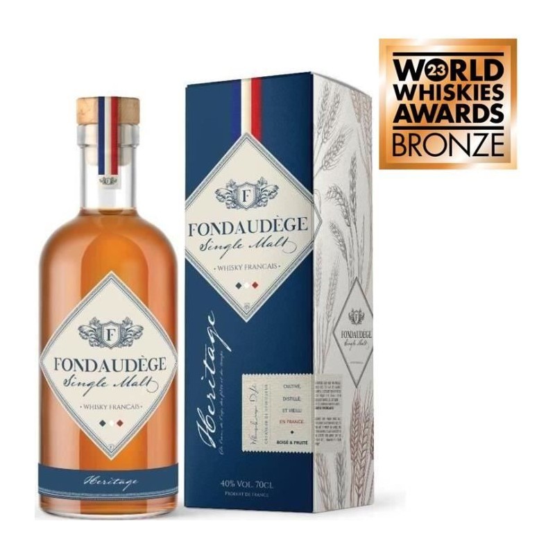 Fondaudege - Héritage - Single Malt - Whisky français - 40.0% Vol. - Fondaudege - Héritage - Single Malt - Whisky français - 40.0% Vol. -