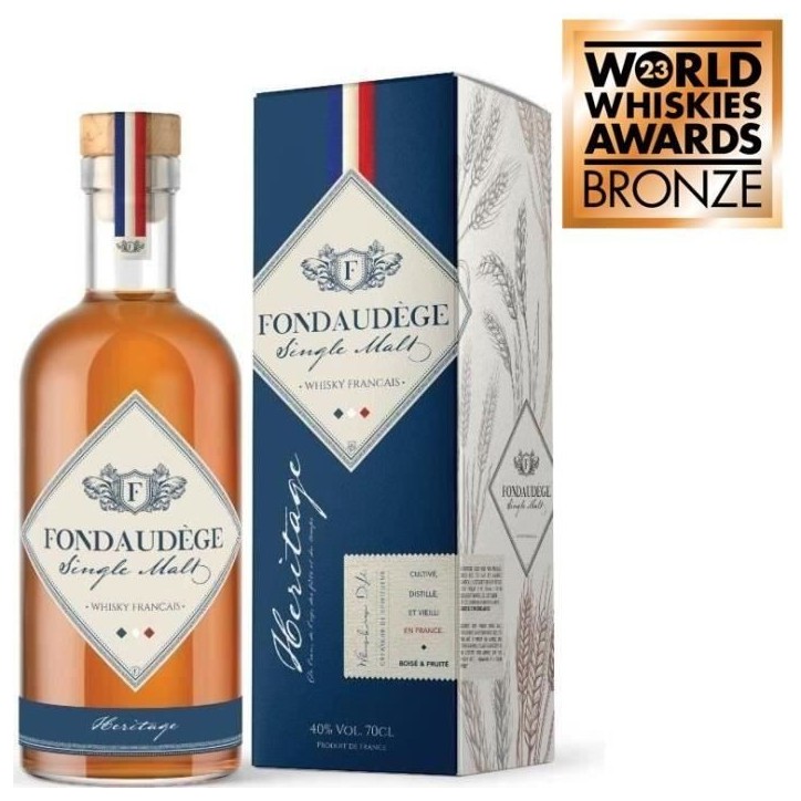 Fondaudege - Héritage - Single Malt - Whisky français - 40.0% Vol. - 70 cl sous étui
