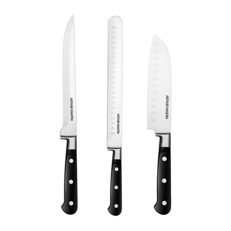 Set de couteaux - ARTHUR MARTIN - AMC1586 - Ensemble de couteaux - 3 p Set de couteaux - ARTHUR MARTIN - AMC1586 - Ensemble de couteaux - 3 p