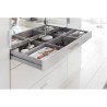 Armoire - Décor blanc - 4 portes battantes + 4 tiroirs + miroirs - L1