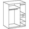 Armoire Décor Chene poutre & Graphite - 4 portes battantes - Miroir -