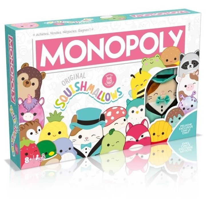 Monopoly Squishmallows - Jeu de société - WINNING MOVES - Monopoly avec les peluches Squishmallows.