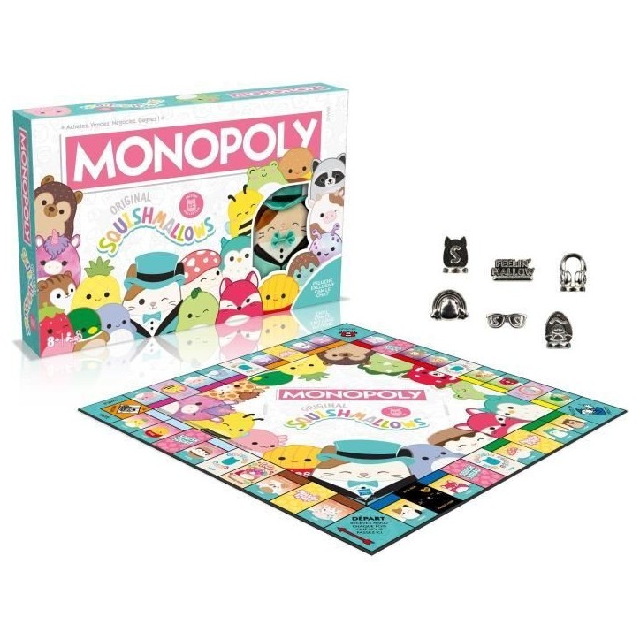 Monopoly Squishmallows - Jeu de société - WINNING MOVES - Monopoly avec les peluches Squishmallows.