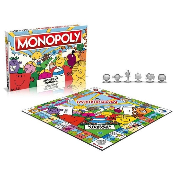 Monopoly Monsieur Madame - Jeu de société - WINNING MOVES - Monopoly mettant en vedette les personnages de Monsieur Madame. Monopoly Monsieur Madame - Jeu de société - WINNING MOVES - Monopoly mettant en vedette les personnages de Monsieur Madame.