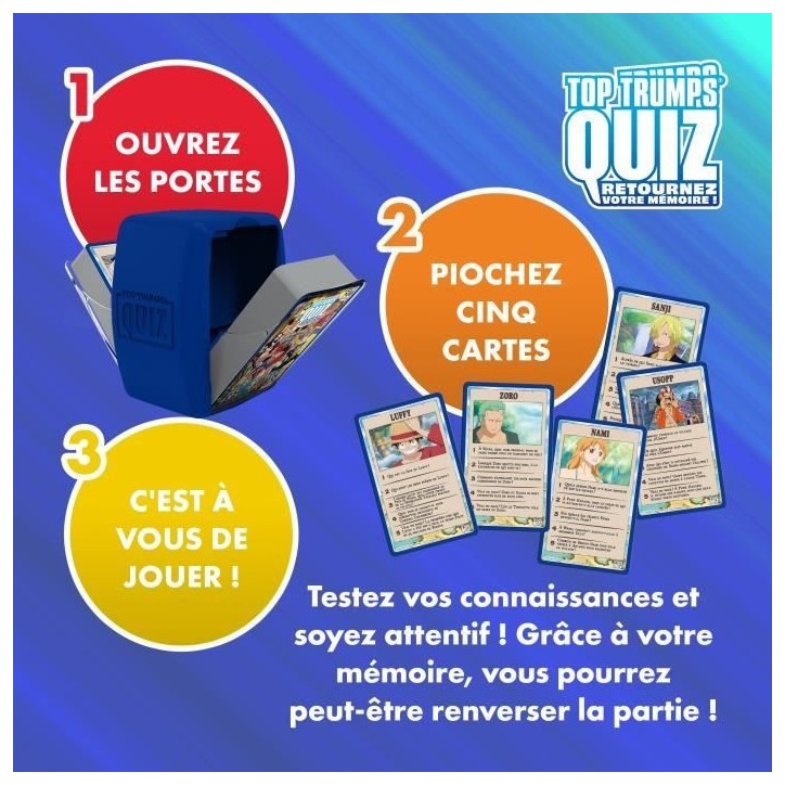 Quiz One Piece - Jeu de quiz - WINNING MOVES - Quiz illustré sur l'univers One Piece avec 500 questions.