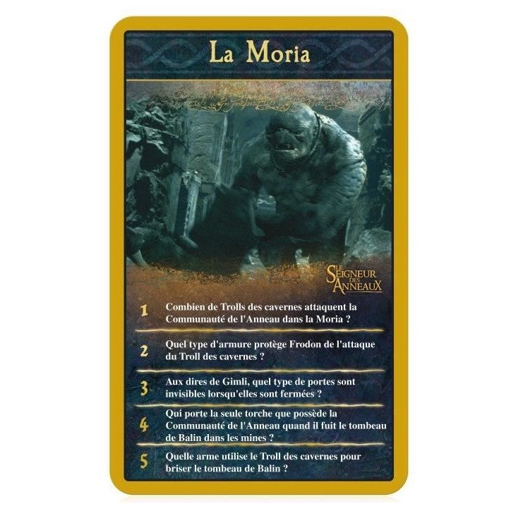 Quizz Le Seigneur des anneaux 500 Questions - Format Voyage - Version française, Winning Moves