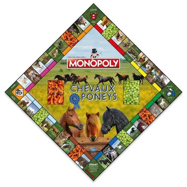Monopoly Chevaux et Poneys - Winning Moves - Jeu de plateau - Enfant - Jeu d'ambiance - Vert