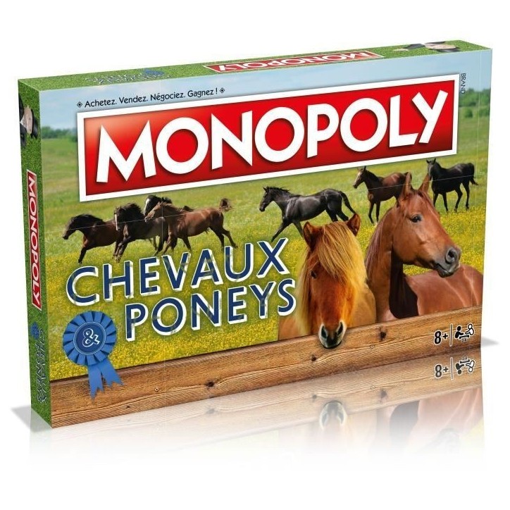 Monopoly Chevaux et Poneys - Winning Moves - Jeu de plateau - Enfant - Jeu d'ambiance - Vert