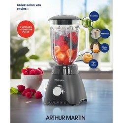 Blender - ARTHUR MARTIN - AMPB40 -Bol en verre gradué 1,5L - 400W - 2