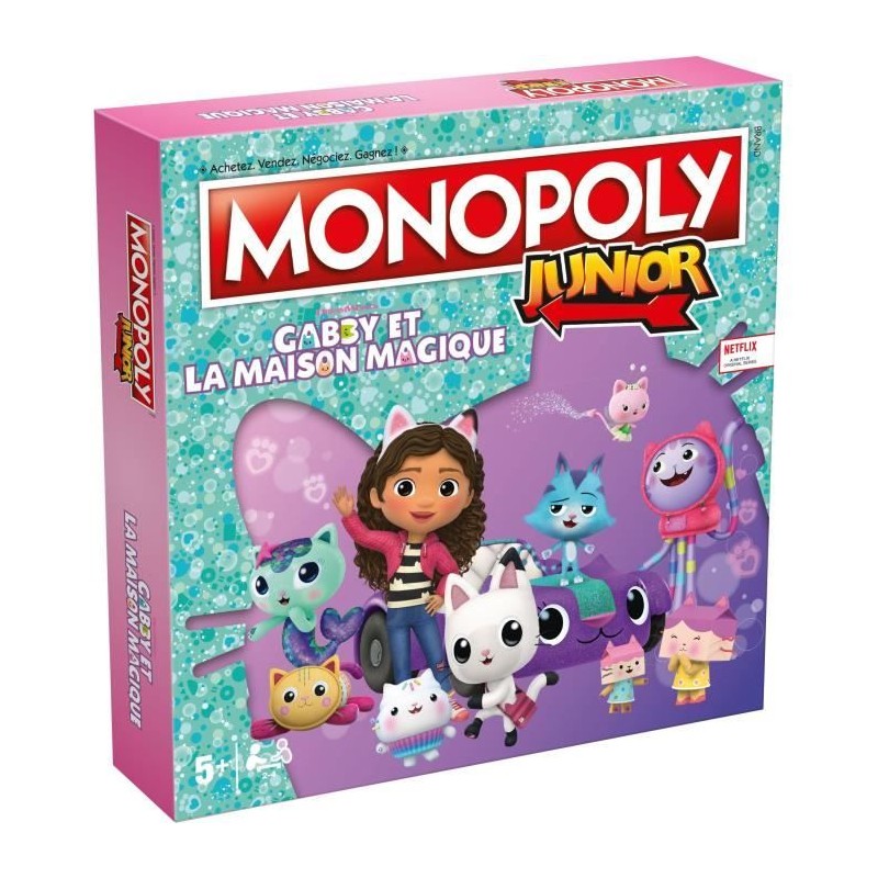 Jeu de société - WINNING MOVES - Monopoly Junior Gabby et la Maison Jeu de société - WINNING MOVES - Monopoly Junior Gabby et la Maison
