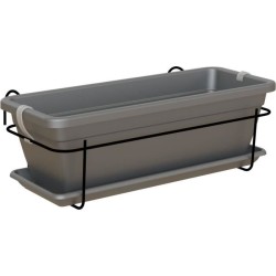 ARTEVASI Kit jardiniere balcon VENEZIA 50cm anthracite - Avec réserve